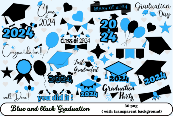 Blue and Black Graduation 2024 Png: Elevate Your Designs