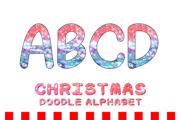 Christmas Doodle Alphabet Letter 129