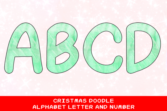 Christmas Doodle Alphabet Letter 27 for Creative Projects