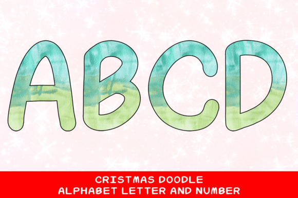 Christmas Doodle Alphabet Letter 47 for Creative Projects