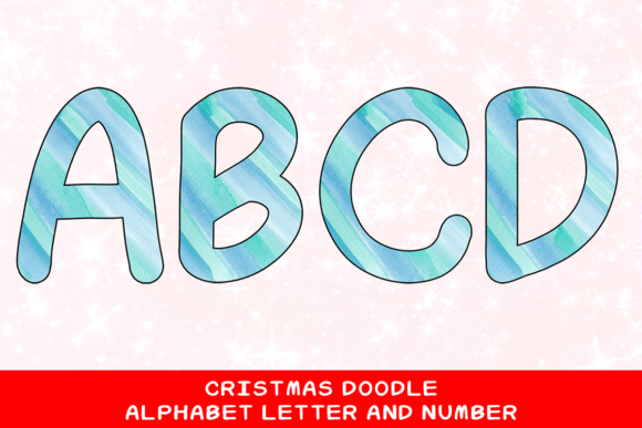 Christmas Doodle Alphabet Letter 54 for Creative Projects