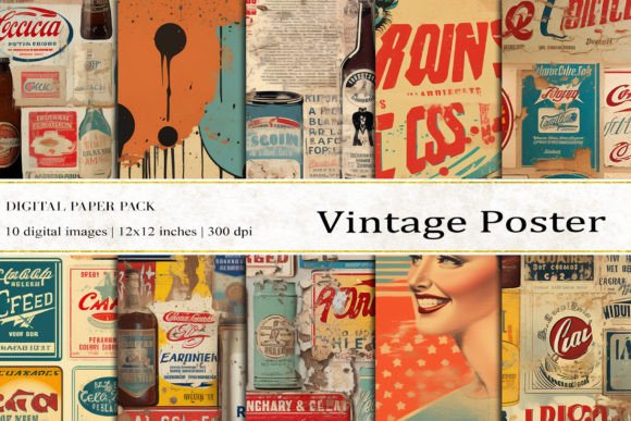 Elevating Brand Identity and Personal Projects with Vintage Poster Digital Papers