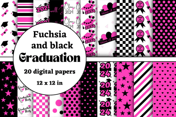 Fuchsia and Black Graduation 2024 Papers