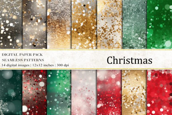 Glitter Christmas Digital Papers: Creating Festive Designs Without the Mess
