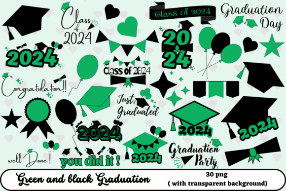 Green and Black Graduation 2024 Png: A Strategic Asset for Professional Branding and Event Design