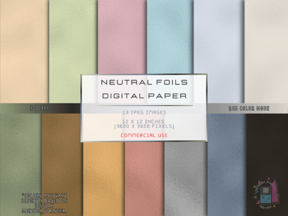 Neutral Foils Digital Paper: Elevating Professional Aesthetics with Subtle Metallic Textures