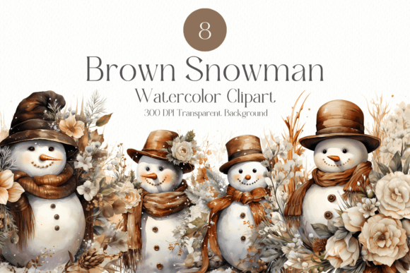 Snowman Christmas Clipart Watercolor