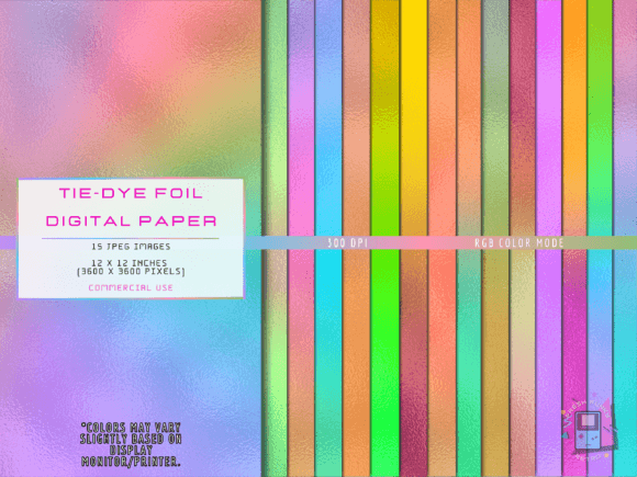 Tie-Dye Foils Digital Paper for Creative Projects