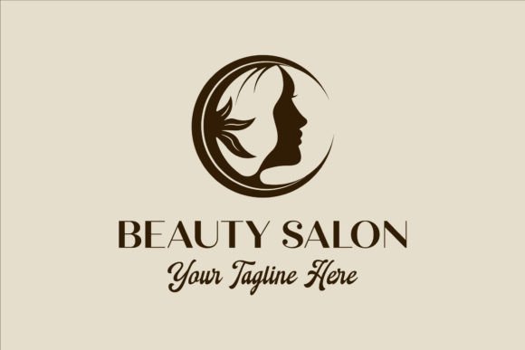 Women and Leaf Logo Vintage Vector