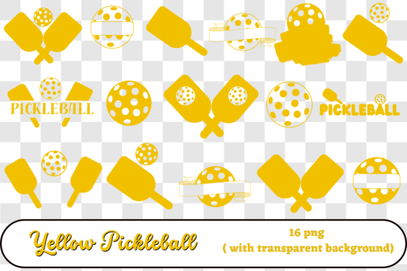 Yellow Pickleball Designs Png for Modern Creatives